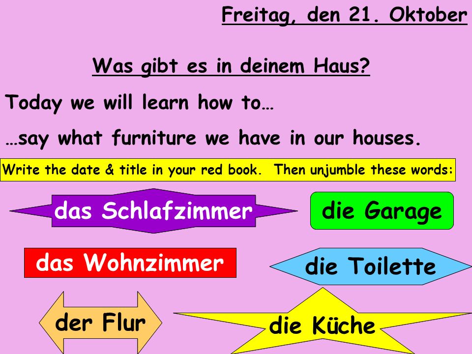 Write the date & title in your red book. Then unjumble these words: