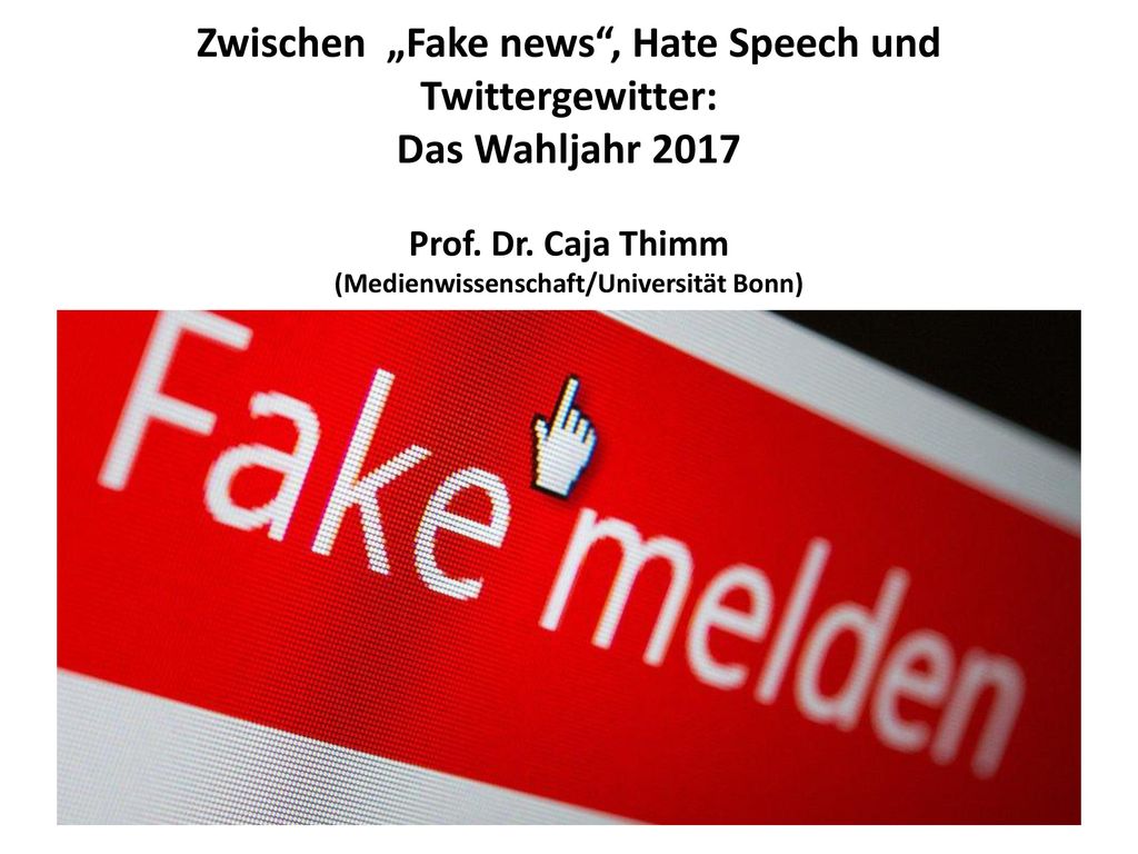 Zwischen „Fake news , Hate Speech und Twittergewitter: Das Wahljahr 2017 Prof.