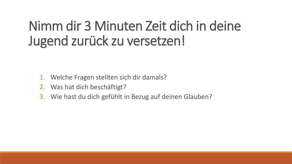 Nimm dir 3 Minuten Zeit dich in deine Jugend zurück zu versetzen!