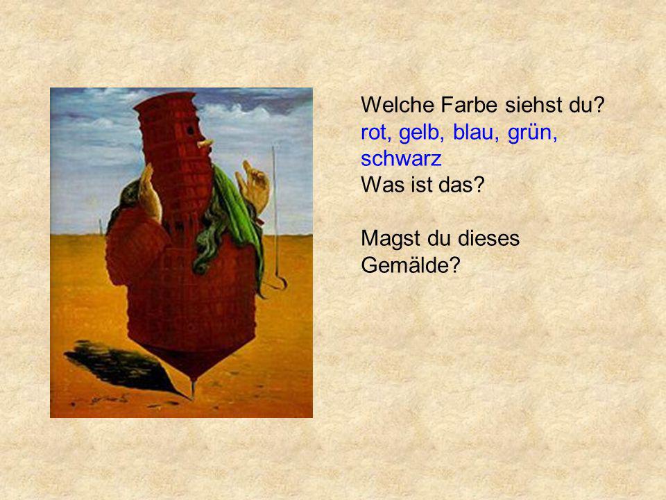 Welche Farbe siehst du rot, gelb, blau, grün, schwarz Was ist das Magst du dieses Gemälde