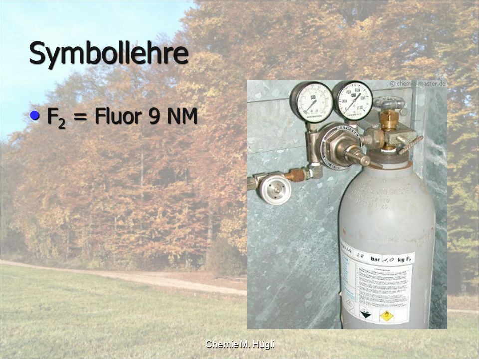 Symbollehre F2 = Fluor 9 NM Chemie M. Hügli
