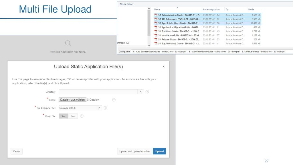 Multi File Upload Als Item selber nutzbar und auch die Static Files