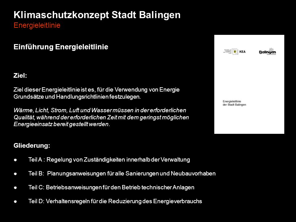 Klimaschutzkonzept Stadt Balingen Energieleitlinie