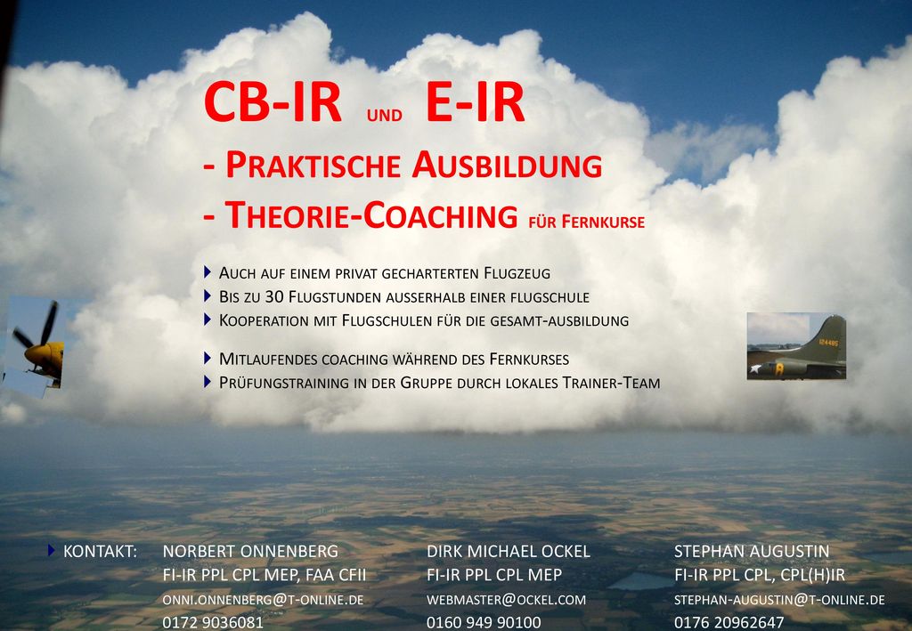 CB-IR und E-IR - Praktische Ausbildung - Theorie-Coaching für Fernkurse