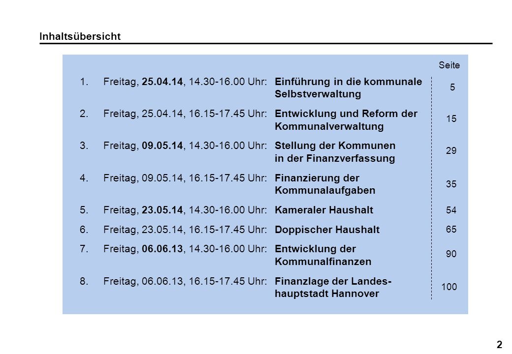 Freitag, , Uhr: Finanzierung der Kommunalaufgaben