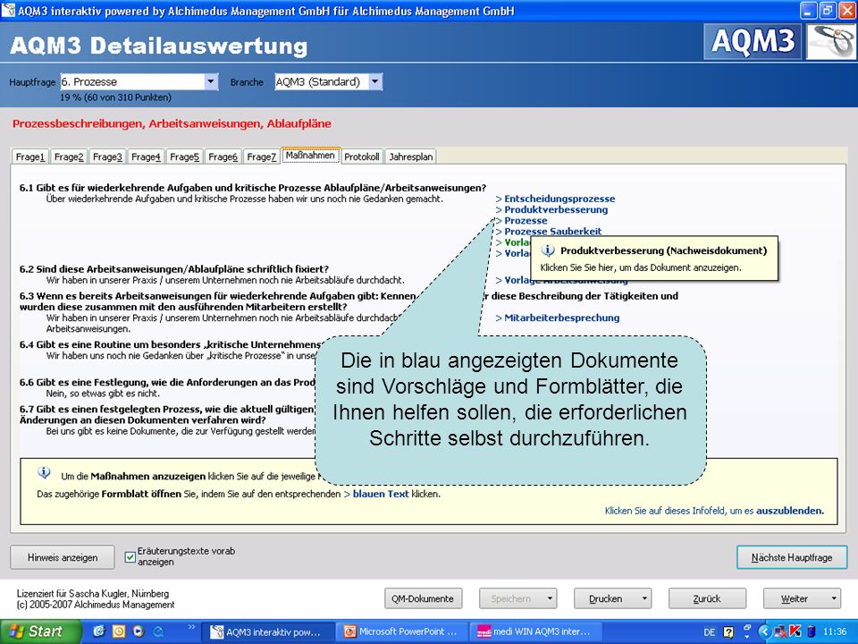 Die in blau angezeigten Dokumente sind Vorschläge und Formblätter, die Ihnen helfen sollen, die erforderlichen Schritte selbst durchzuführen.