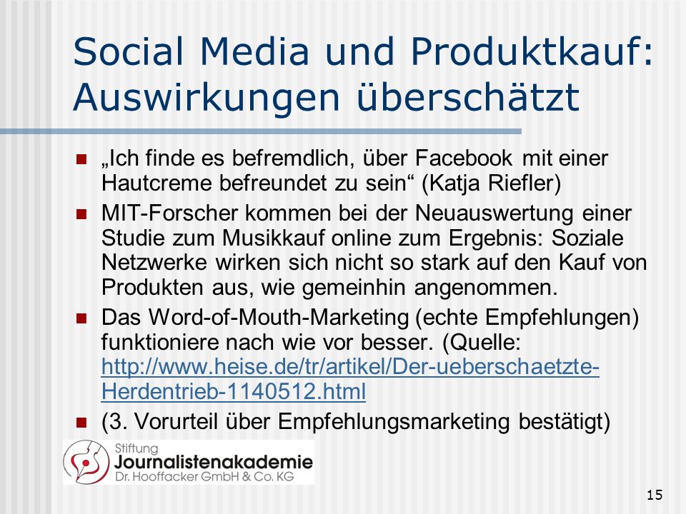 Social Media und Produktkauf: Auswirkungen überschätzt