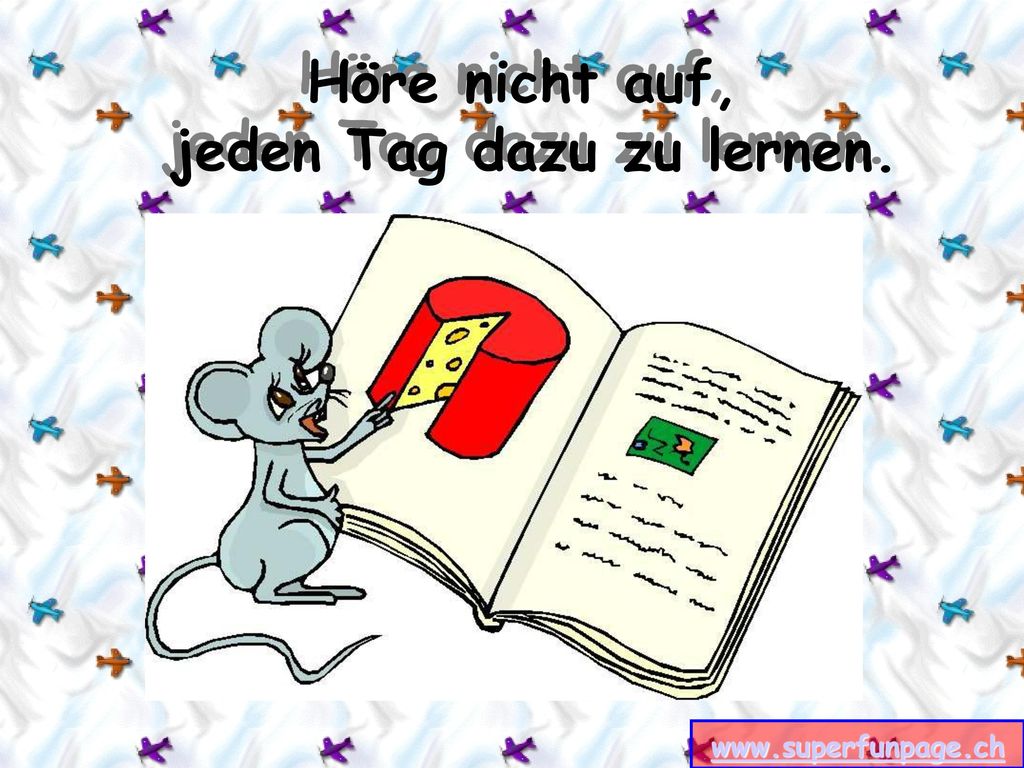 jeden Tag dazu zu lernen.