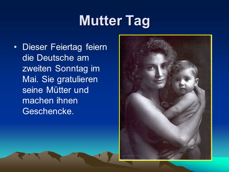 Mutter Tag Dieser Feiertag feiern die Deutsche am zweiten Sonntag im Mai.