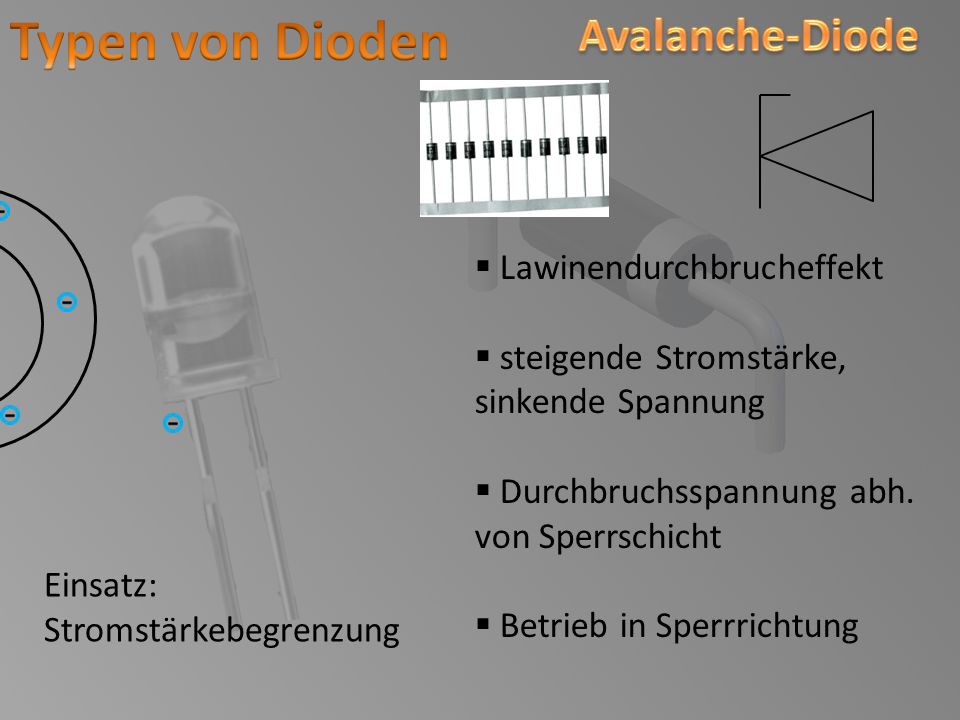 Typen von Dioden Avalanche-Diode Lawinendurchbrucheffekt