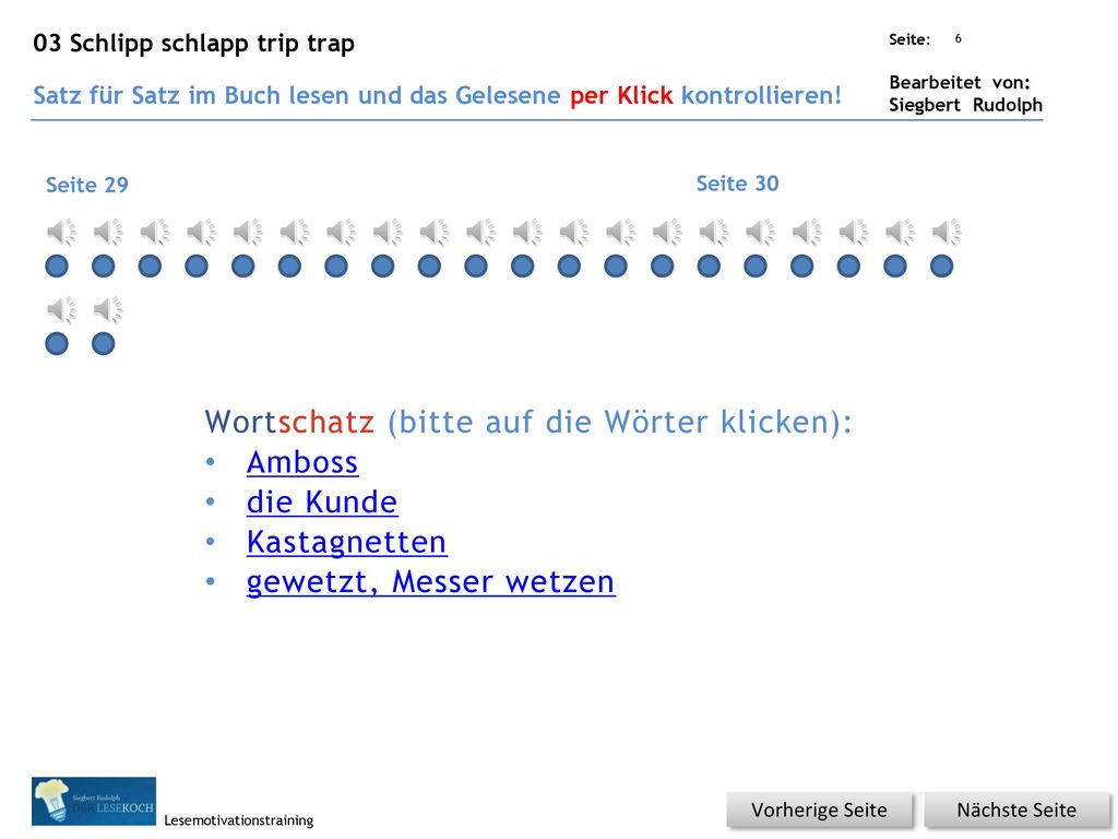 Wortschatz (bitte auf die Wörter klicken): Amboss die Kunde
