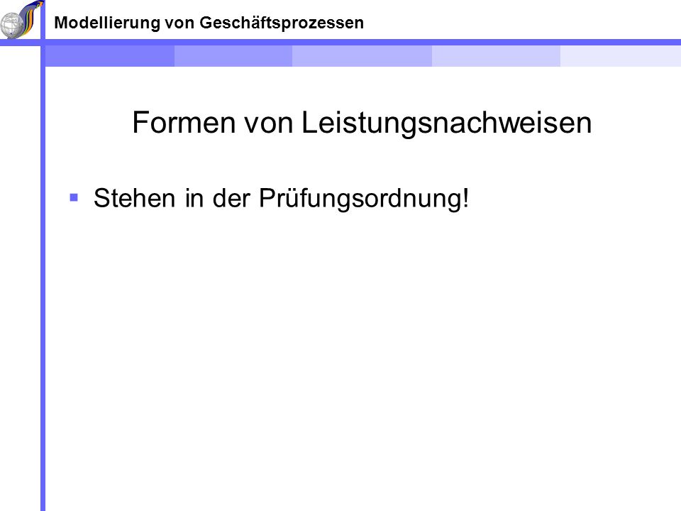 Formen von Leistungsnachweisen