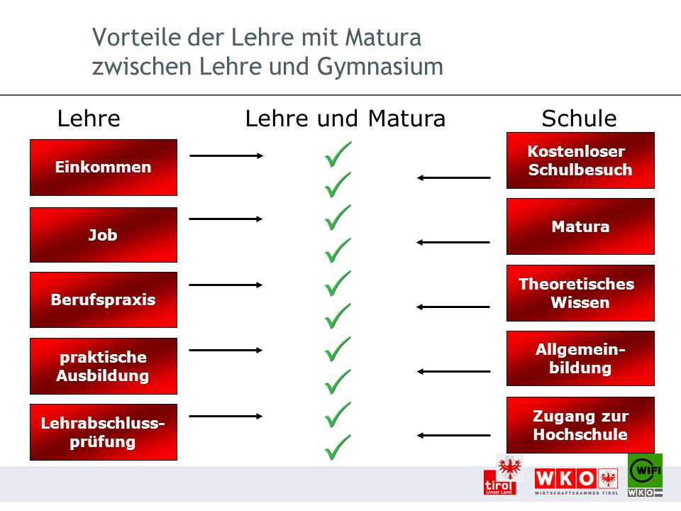 Vorteile der Lehre mit Matura zwischen Lehre und Gymnasium