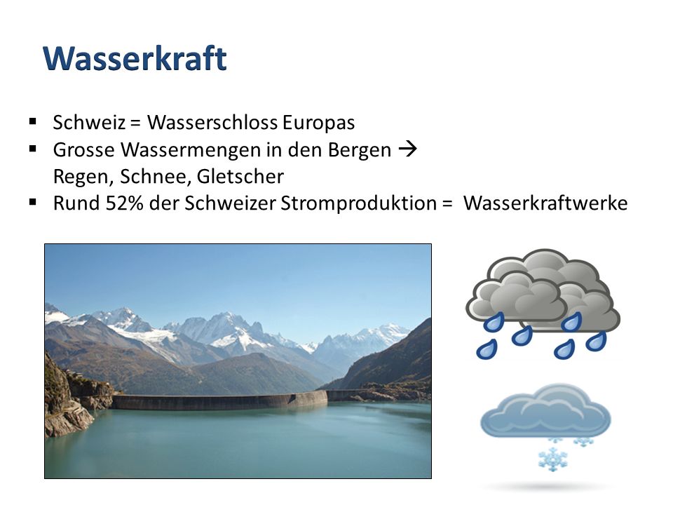 Wasserkraft Schweiz = Wasserschloss Europas