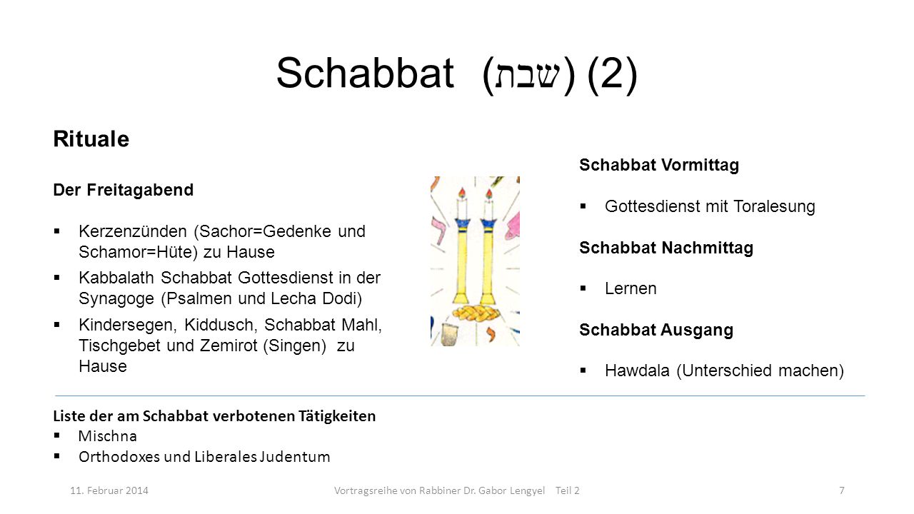 Vortragsreihe von Rabbiner Dr. Gabor Lengyel Teil 2