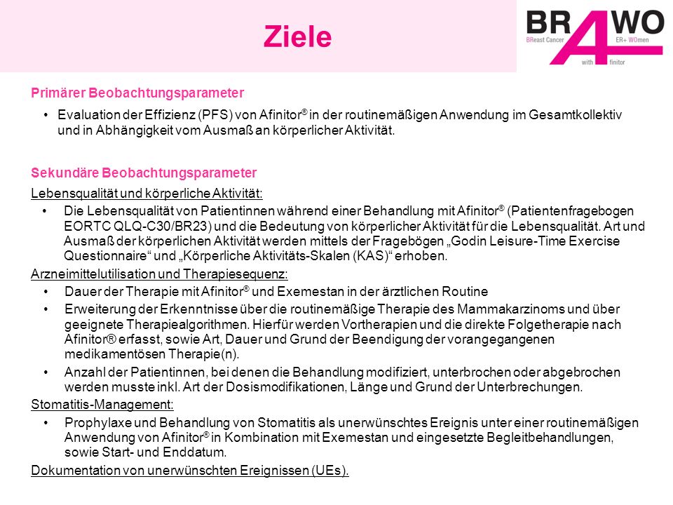Ziele Primärer Beobachtungsparameter