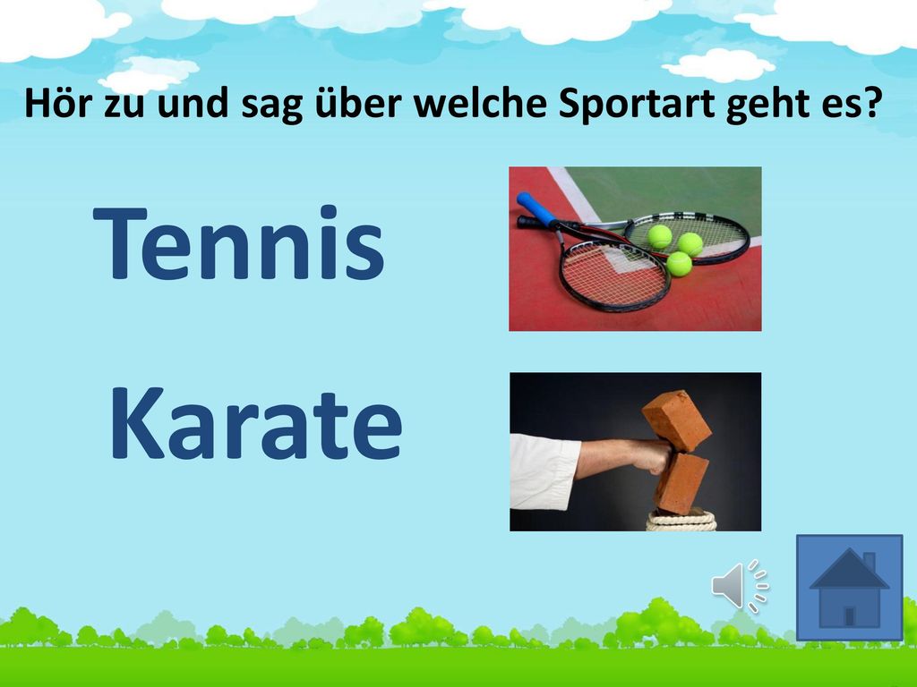 Hör zu und sag über welche Sportart geht es
