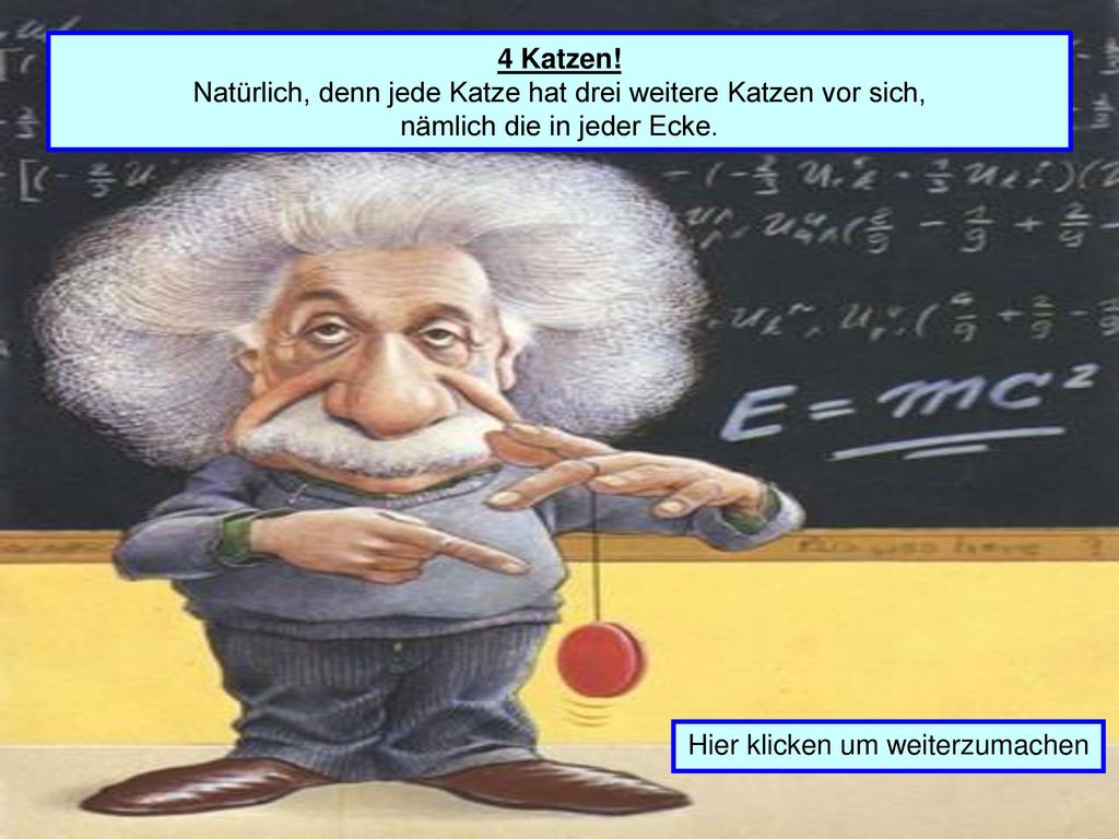 Natürlich, denn jede Katze hat drei weitere Katzen vor sich,