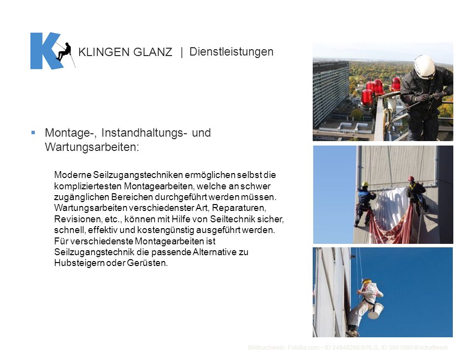 Montage-, Instandhaltungs- und Wartungsarbeiten: