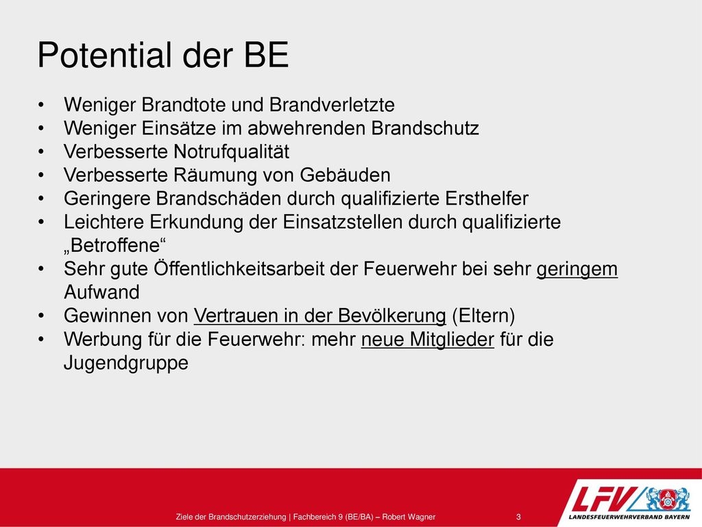 Ziele der Brandschutzerziehung | Fachbereich 9 (BE/BA) – Robert Wagner