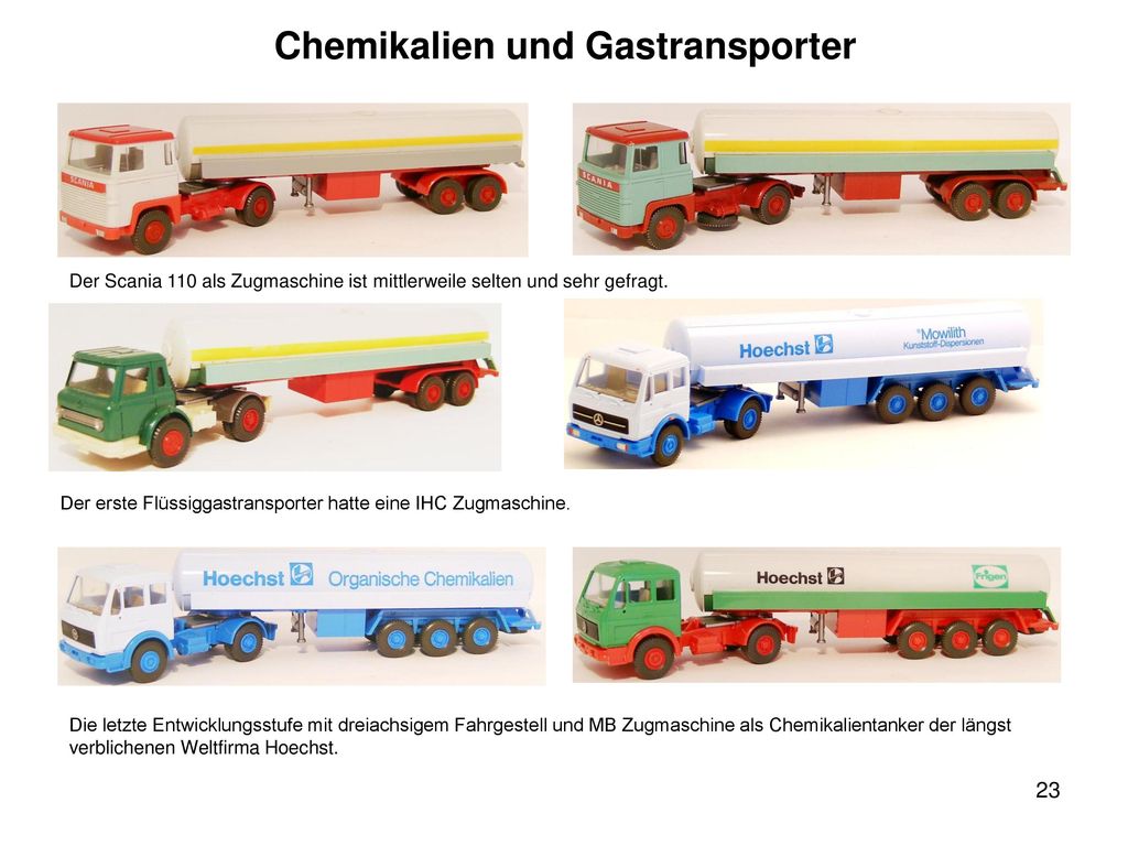 Chemikalien und Gastransporter