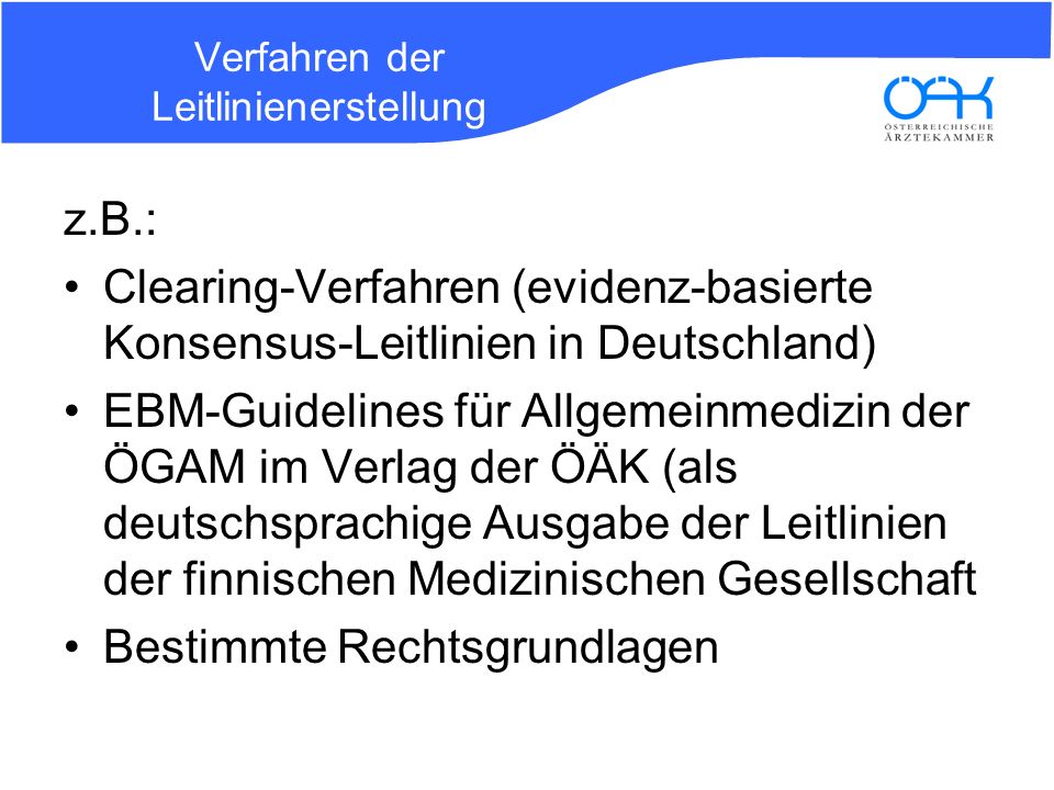 Verfahren der Leitlinienerstellung