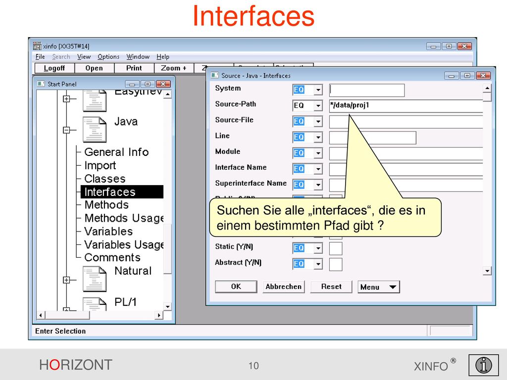 Interfaces Suchen Sie alle „interfaces , die es in einem bestimmten Pfad gibt .