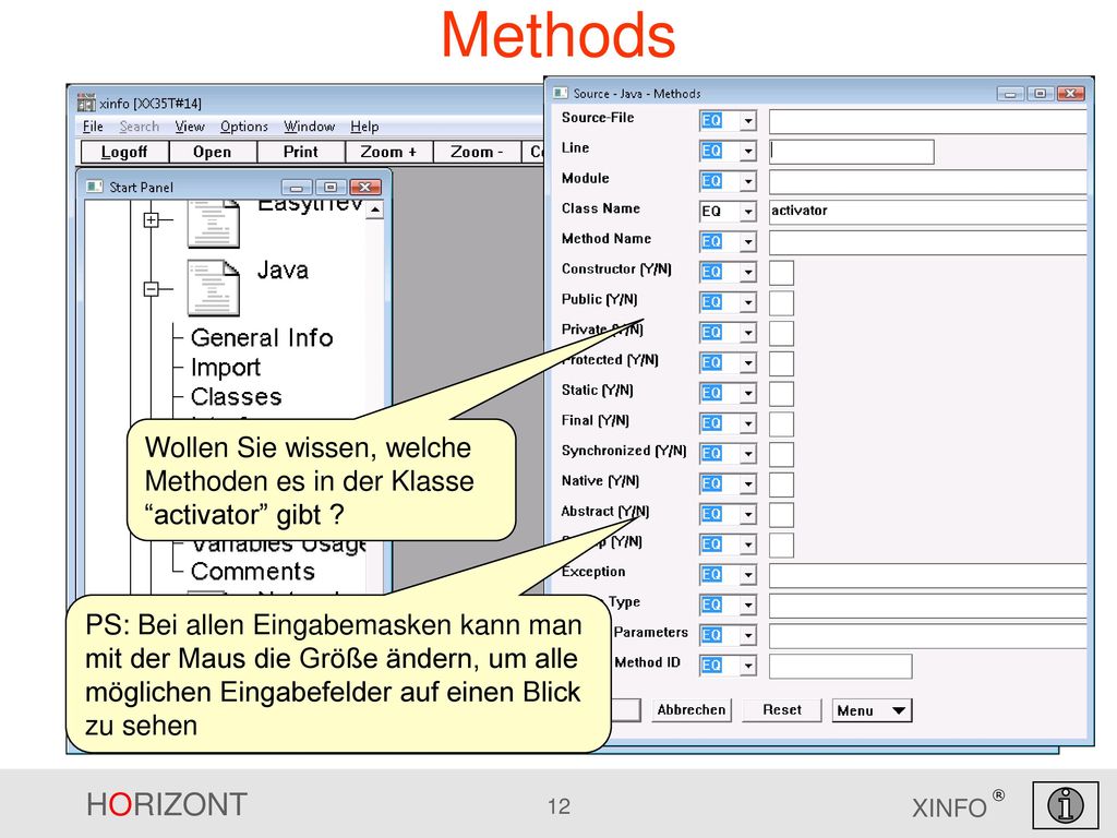 Methods Wollen Sie wissen, welche Methoden es in der Klasse activator gibt