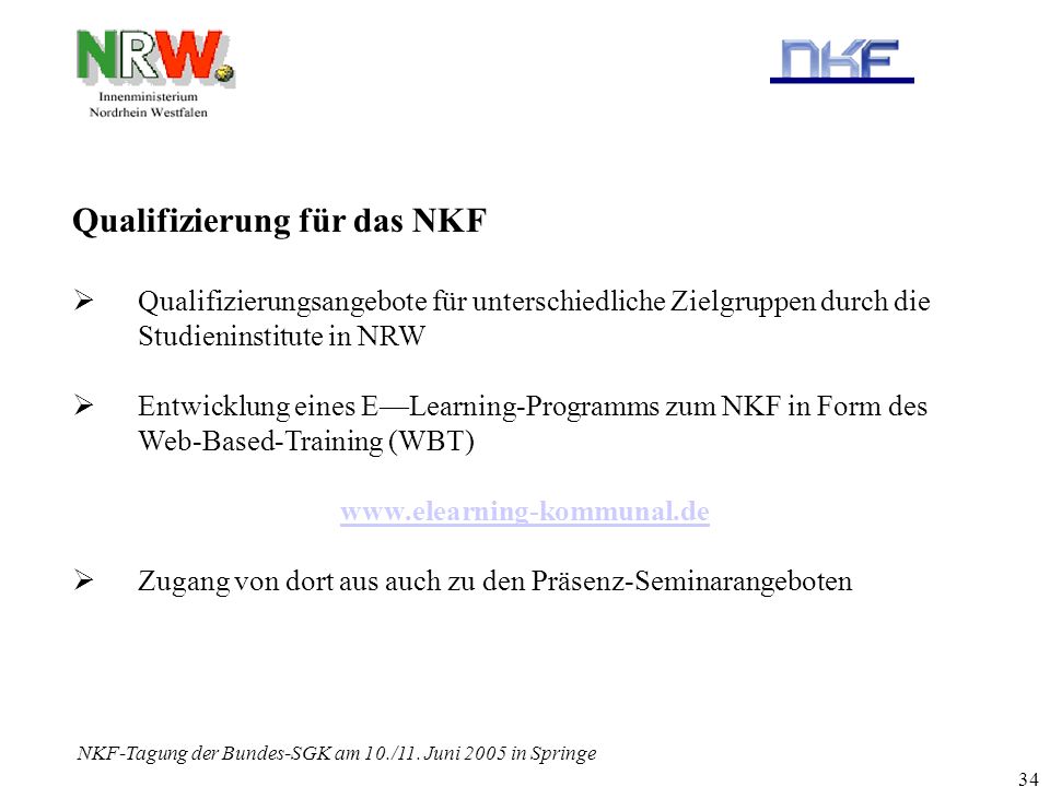 NKF-Tagung der Bundes-SGK am 10./11. Juni 2005 in Springe