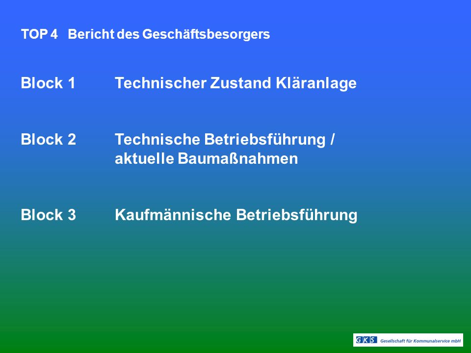 Block 1 Technischer Zustand Kläranlage