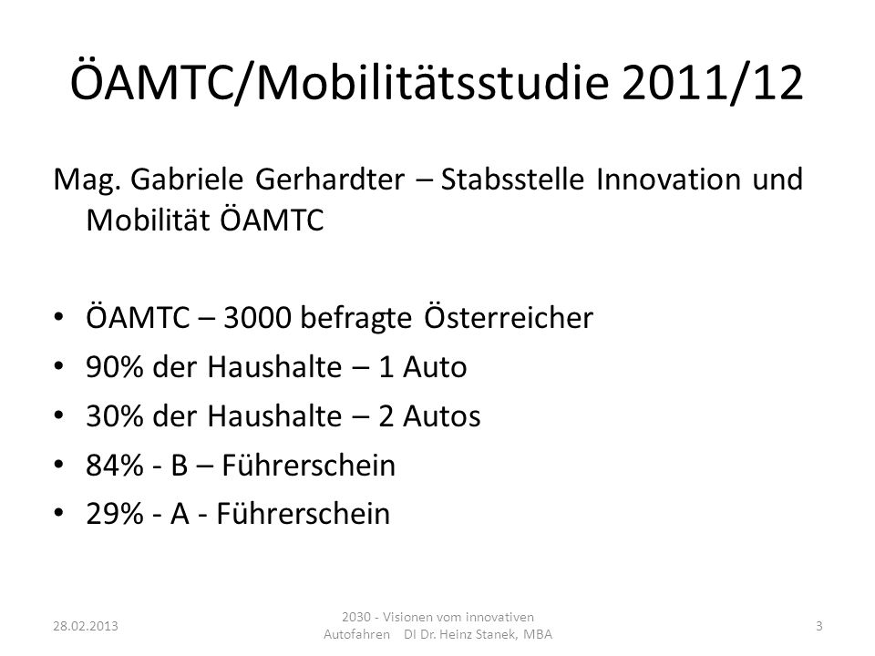ÖAMTC/Mobilitätsstudie 2011/12