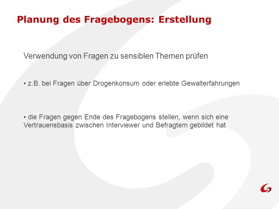 Planung Und Implementierung Des Fragebogens - Ppt Herunterladen