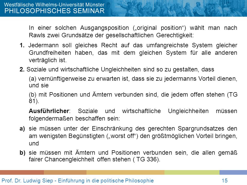 Prof. Dr. Ludwig Siep - Einführung in die politische Philosophie