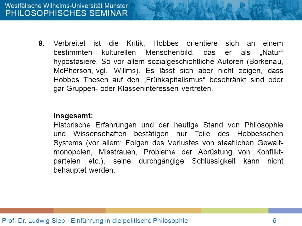 Prof. Dr. Ludwig Siep - Einführung in die politische Philosophie
