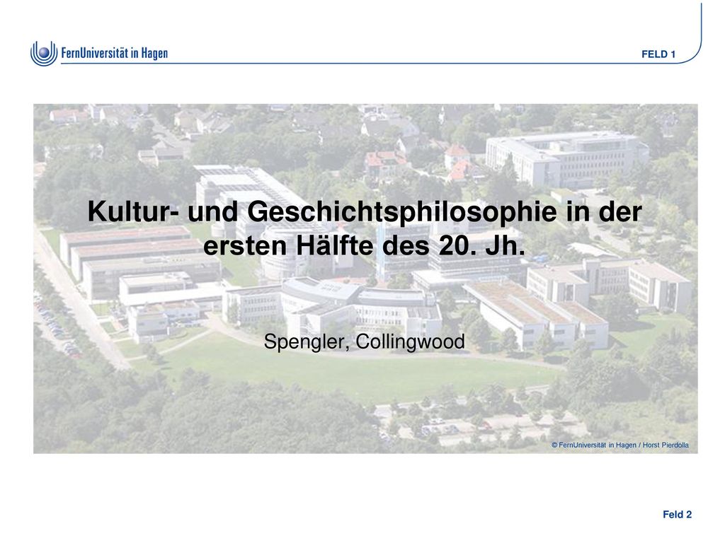 Kultur- und Geschichtsphilosophie in der ersten Hälfte des 20. Jh.
