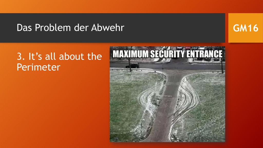 Das Problem der Abwehr GM16 3. It’s all about the Perimeter