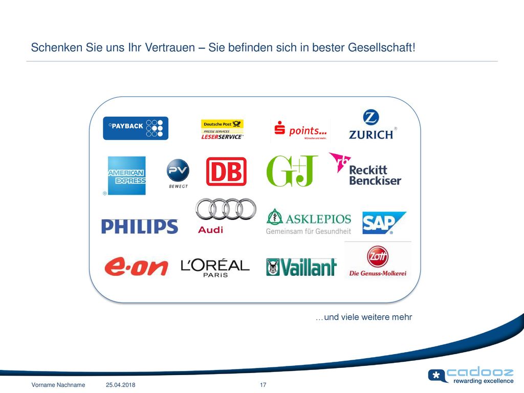 Schenken Sie uns Ihr Vertrauen – Sie befinden sich in bester Gesellschaft!