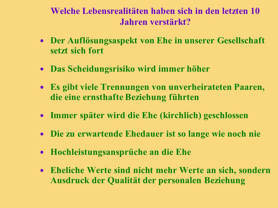 Welche Lebensrealitäten haben sich in den letzten 10 Jahren verstärkt