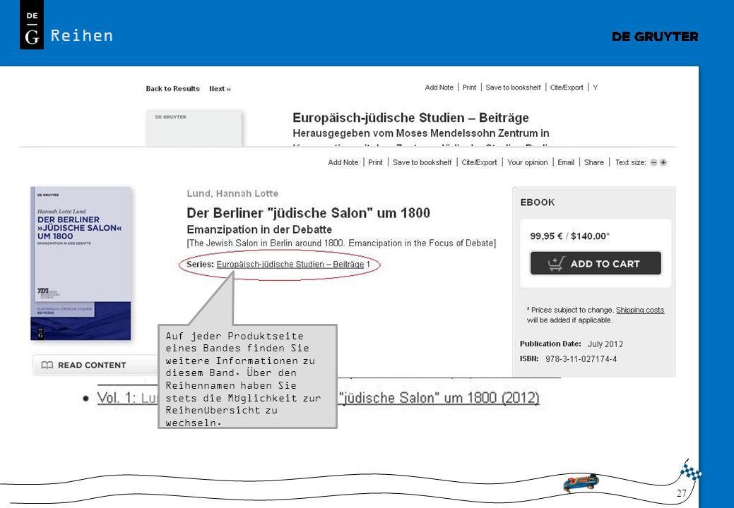 Reihen Zu jeder Buchreihe finden Sie einen Überblick zu den einzelnen Bänden, die jeweils auf die entsprechenden Produktseiten verlinken.