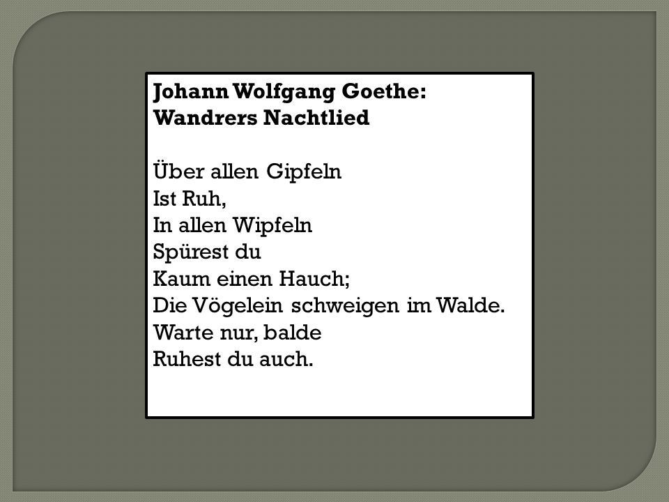 Johann Wolfgang Goethe: