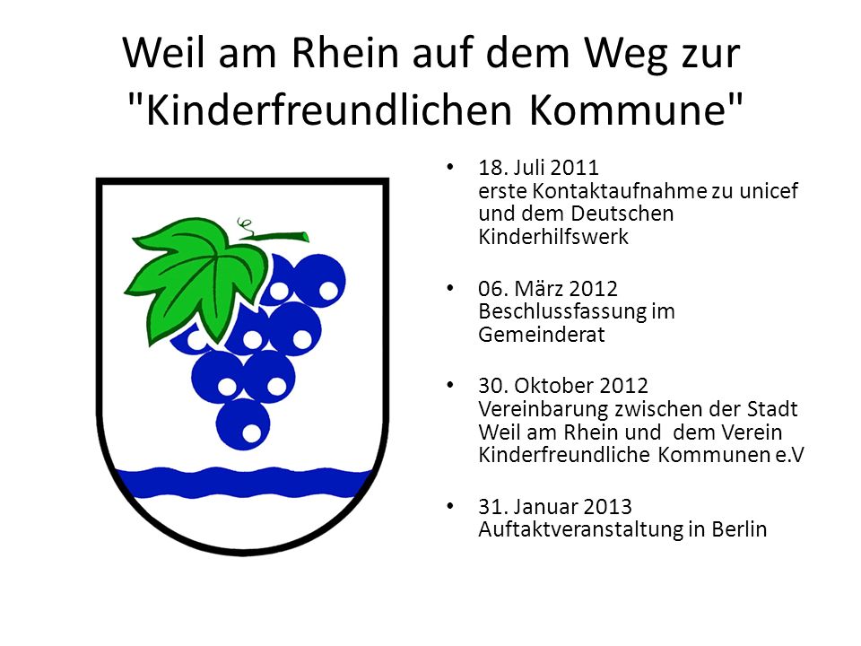 Weil am Rhein auf dem Weg zur Kinderfreundlichen Kommune