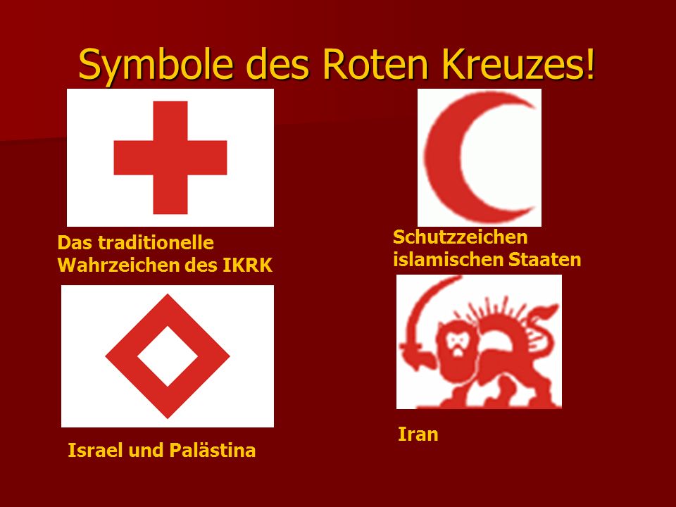 Symbole des Roten Kreuzes!