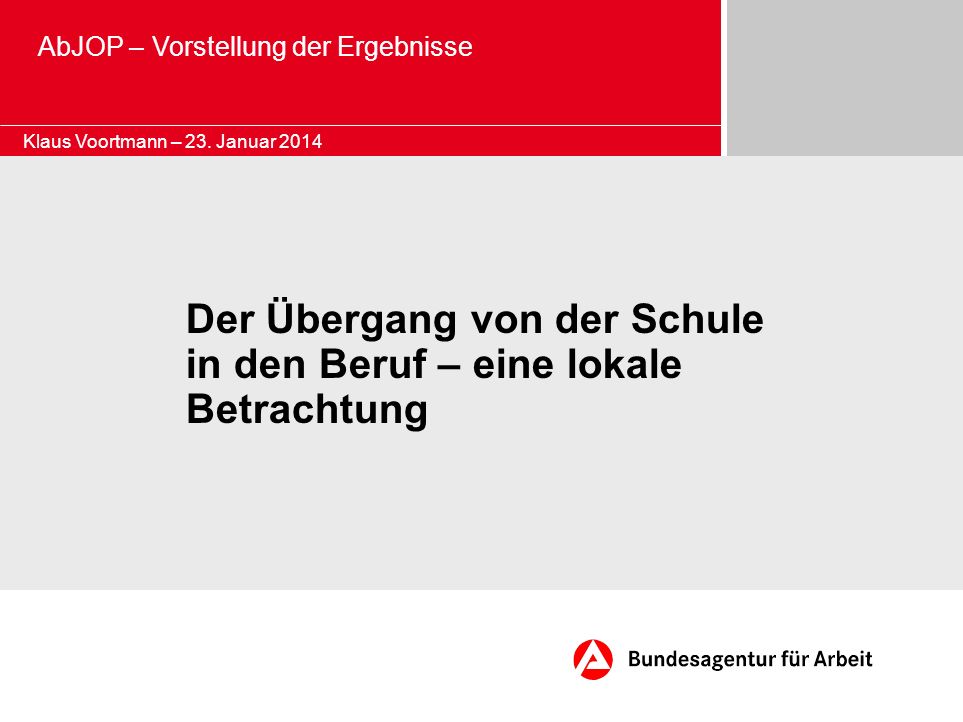 Der Übergang von der Schule in den Beruf – eine lokale Betrachtung