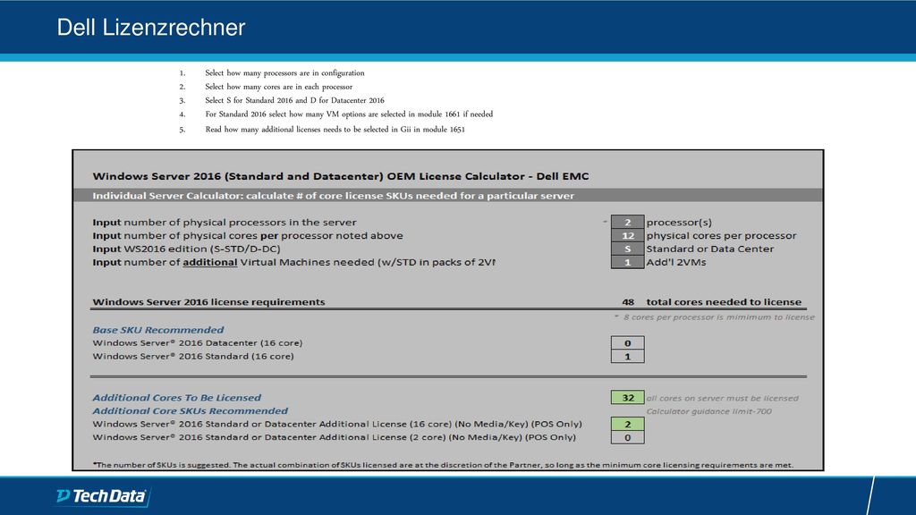 Dell Lizenzrechner Select how many processors are in configuration