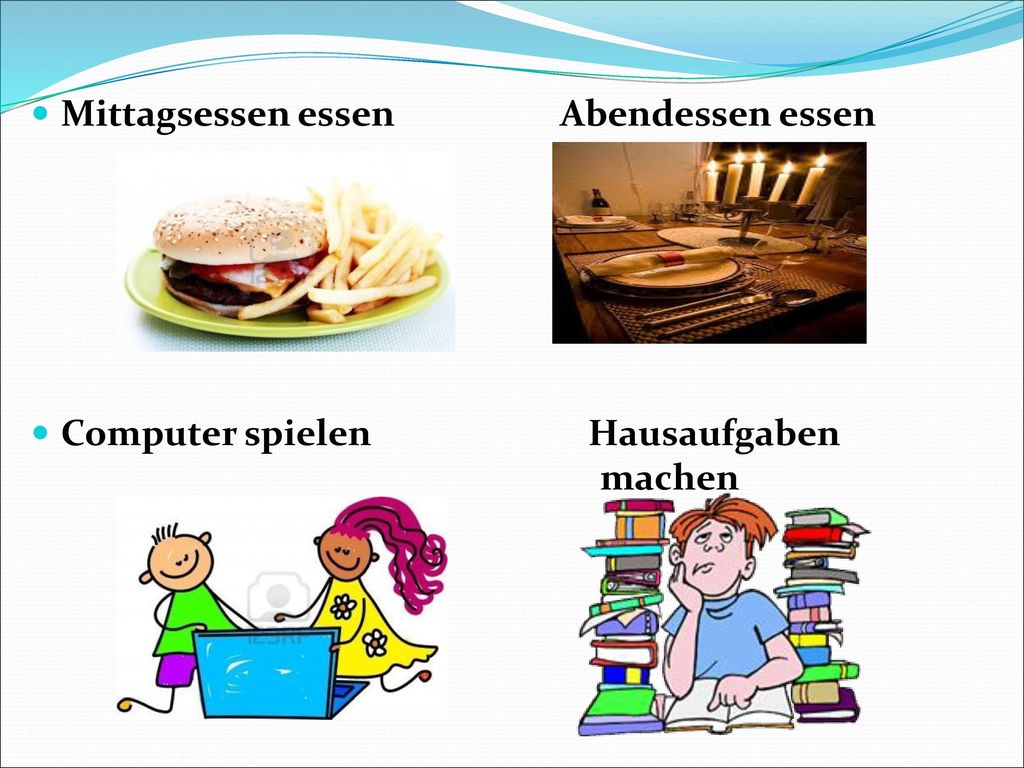 Mittagsessen essen Abendessen essen