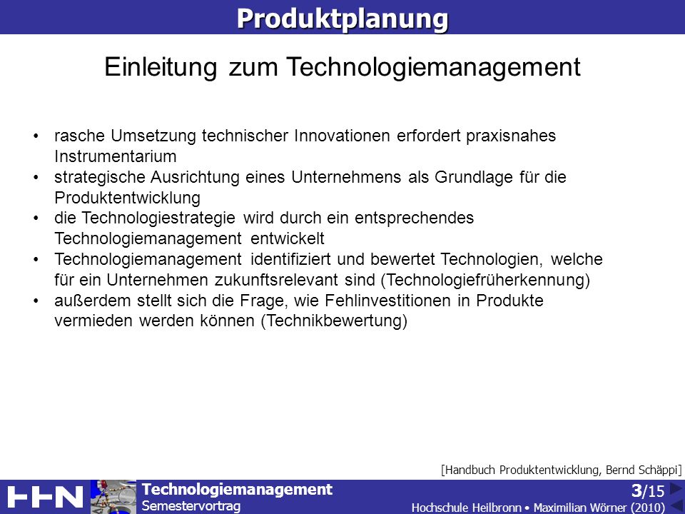 Einleitung zum Technologiemanagement