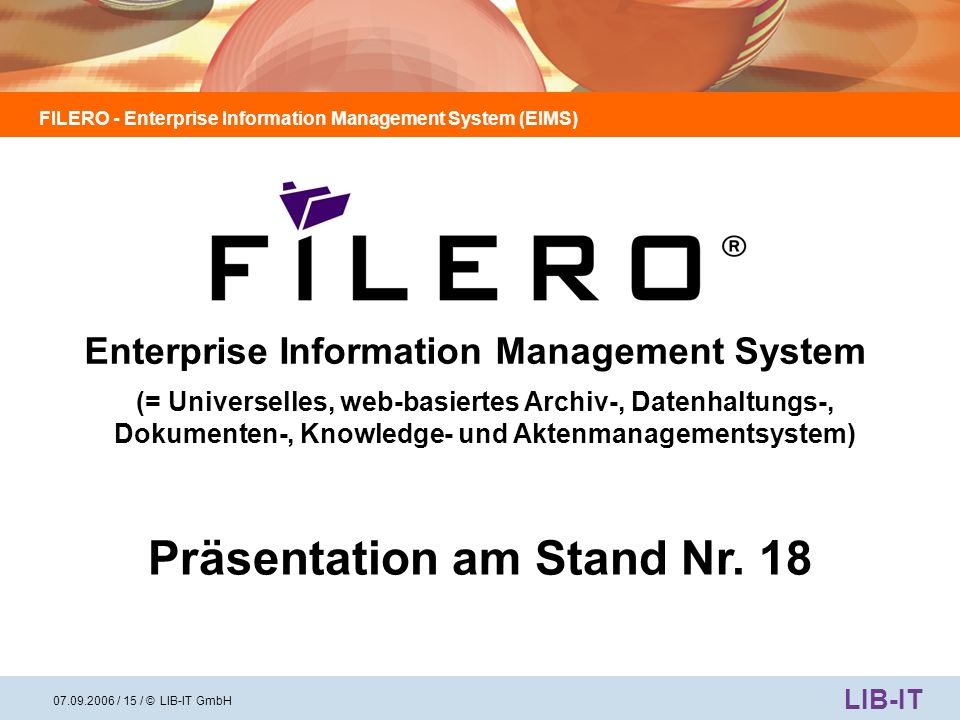 Enterprise Information Management System Präsentation am Stand Nr. 18