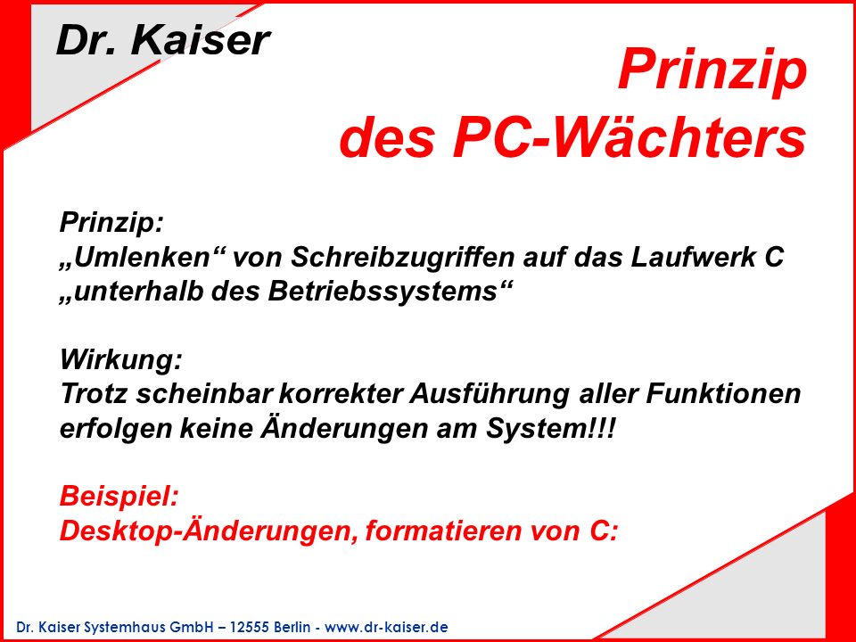 Prinzip des PC-Wächters