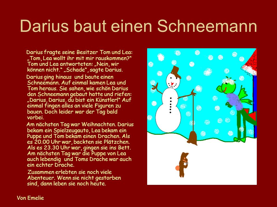 Darius baut einen Schneemann
