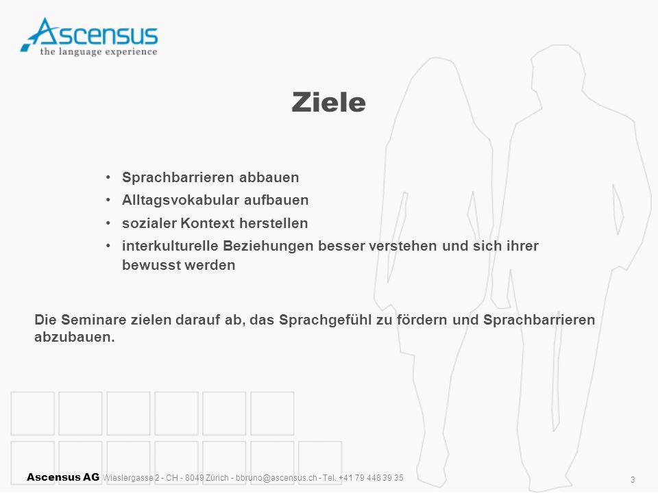 Ziele Sprachbarrieren abbauen Alltagsvokabular aufbauen